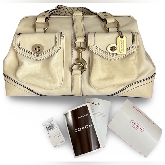NWT Vintage Coach Daphne Large Satchel Shoulder Bag Vachetta Leather | 3569 - Picture 14 of 14